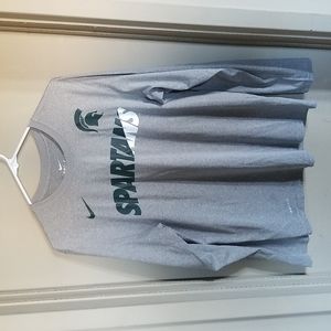 Nike Michigan State Long Sleeve Dri-Fit Medium Gray